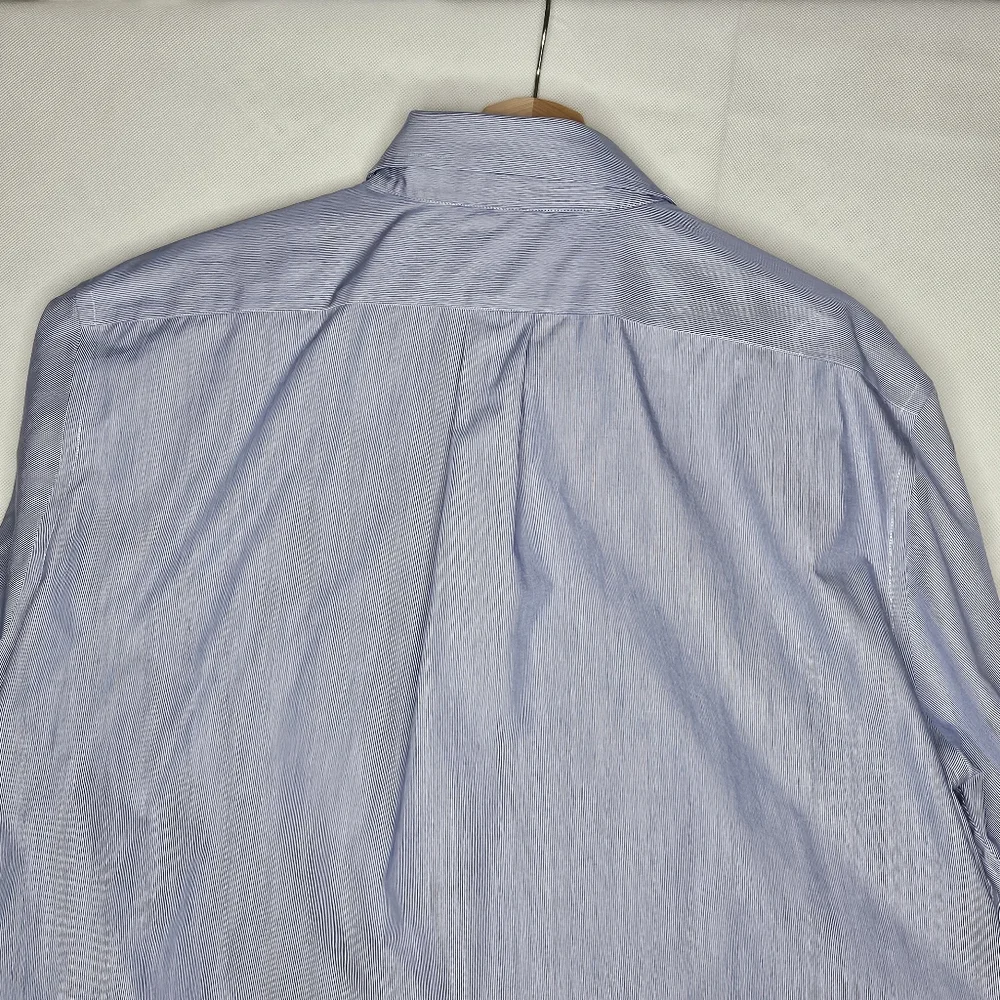 Lauren Ralph Lauren Men's Light Blue Striped Button Down Shirt Size 17 34/35 XL - Picture 6 of 9